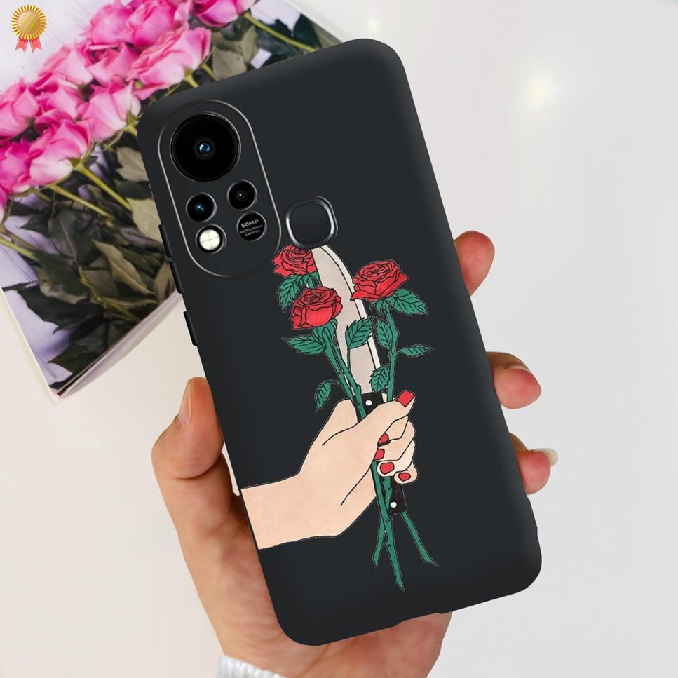 For Infinix Hot 11s Case Back Cover Clear Cute Cat Black Soft Silicone Coque For Infinix Hot11S Hot 11S Phone Case Bumper Fudna