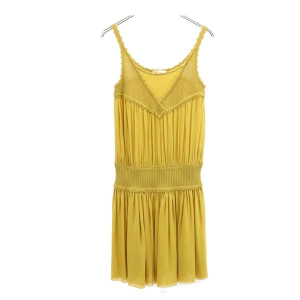 ANTEPRIMA Silk Blend Knit look Cami one piece Yellow Women Used