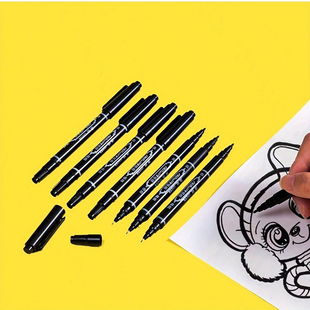 5 pieces, double-headed marker, back to school, school supplies, cute stationery, school colors, marker, stationery, writing pen