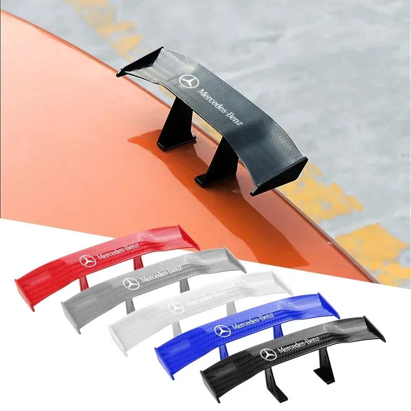 Car Mini Spoiler Tail Wing Carbon Fiber Look Tail Wings Model For Mercedes Benz AMG W124 W202 W203 W204 W210 W211 Accessories