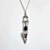 2026 New Black Alloy Crow Skull Pendant Necklace Punk Retro Clavicle Chain For Men and Women Halloween Fashion Zircon