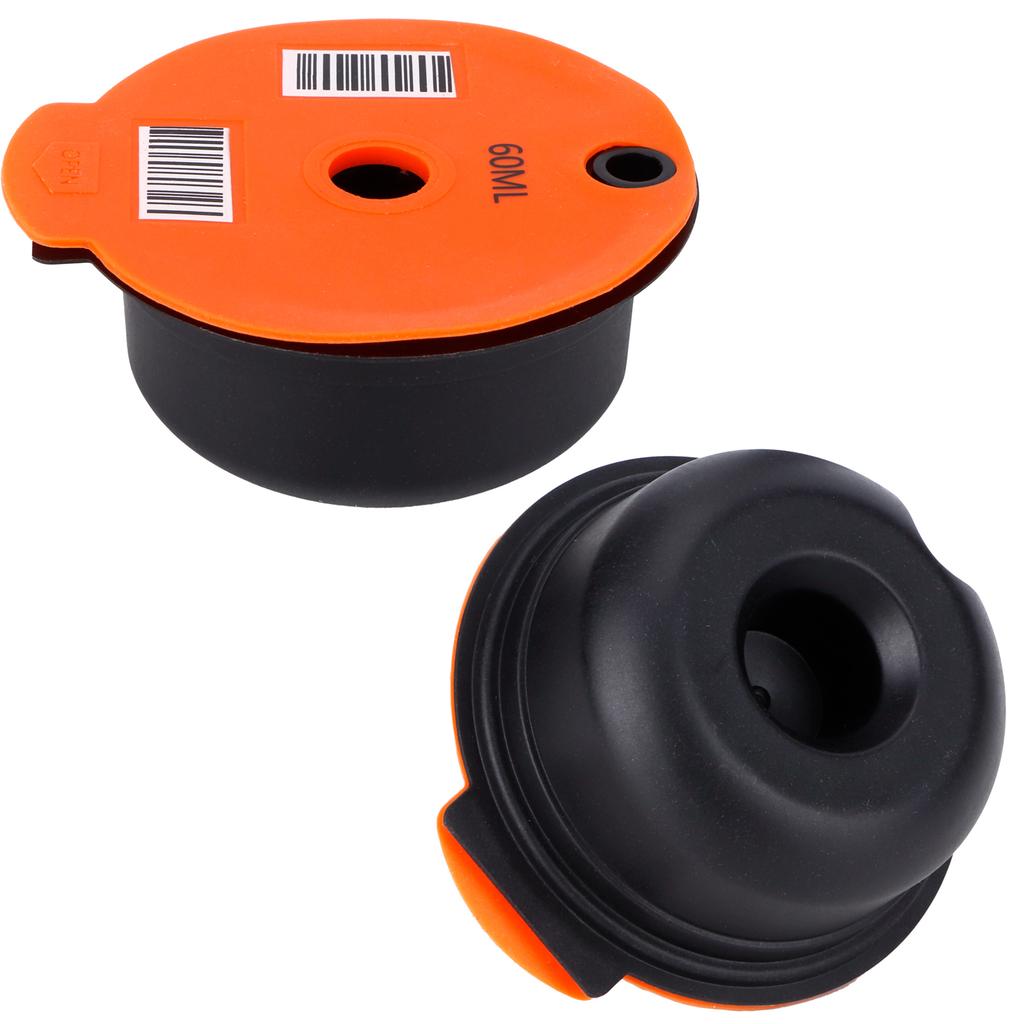 Kaffekapsel Återanvändbar Påfyllningsbar Kaffefilterkopp med Sked Borste Kaffetillbehör 60ML