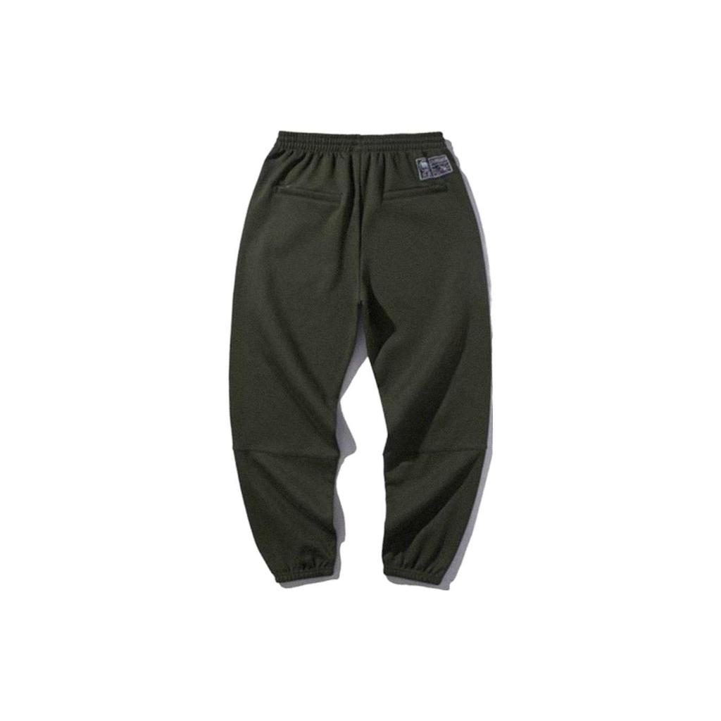 Li Ning X Xlarge Collaboration Fleece Lined Loose Fit Casual Pants Men Bottoms Sage-Green AKLPB15-1