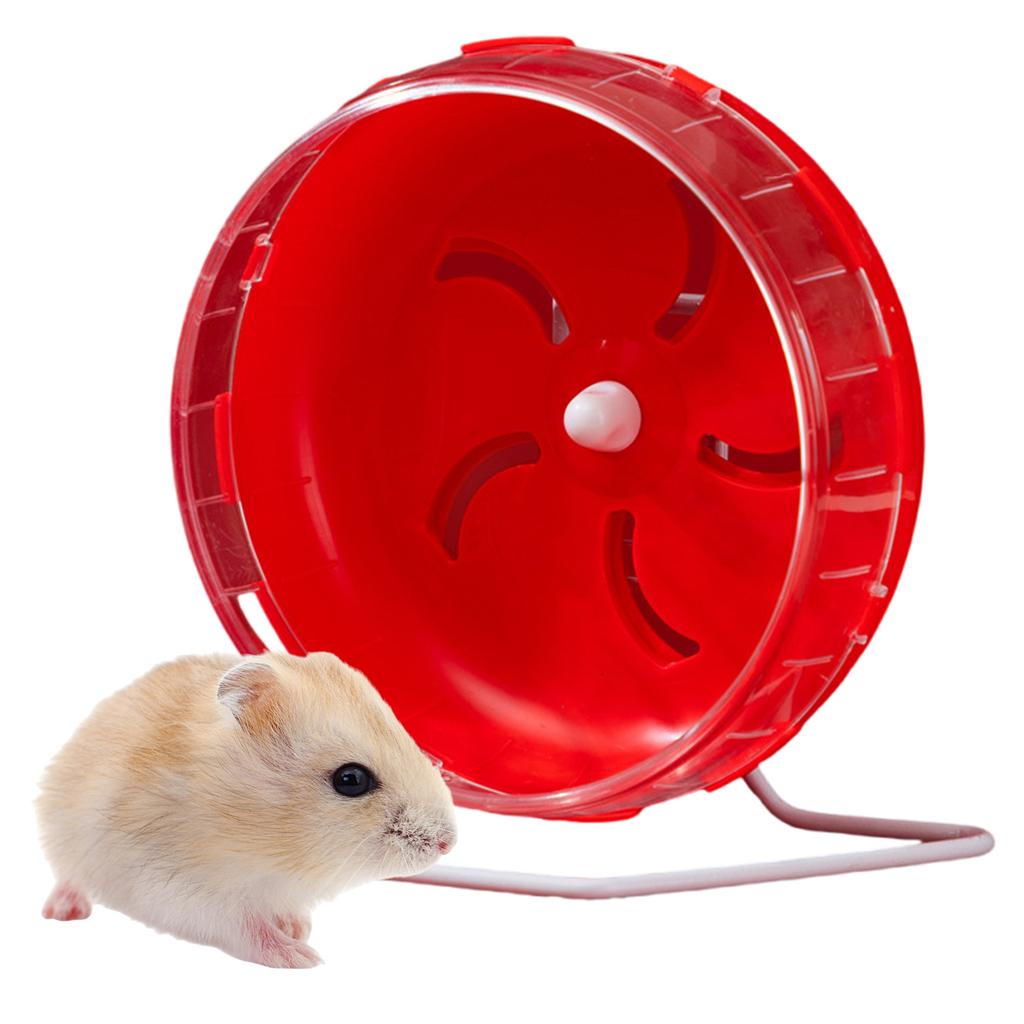 Silent Hamster Exercise Roller Toy Running Wheel Plastic for Small Pet with Stable Base Funny Pet Cage Entertainment Toy