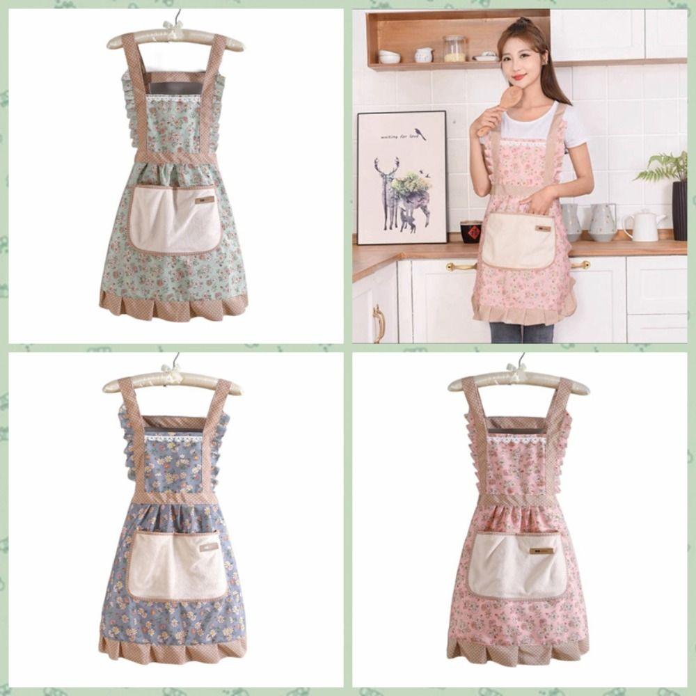 

Oil-proof Princess Skirt Apron Adjustable Woman Apron Cleaning Tool Cotton Apron Kitchen