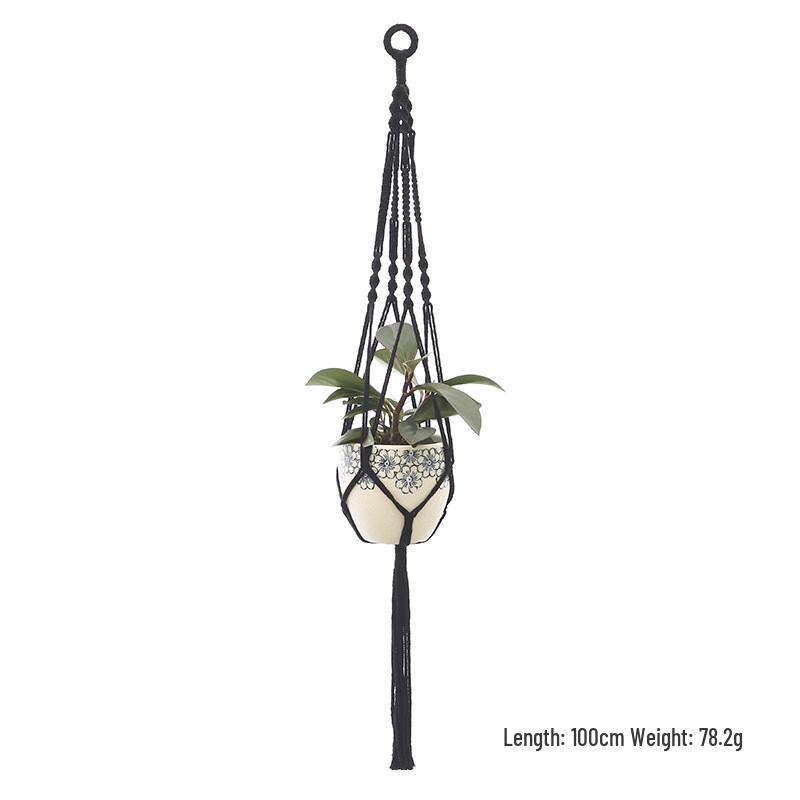 

Hand-Woven Cotton Rope Plant Hanger Net Basket