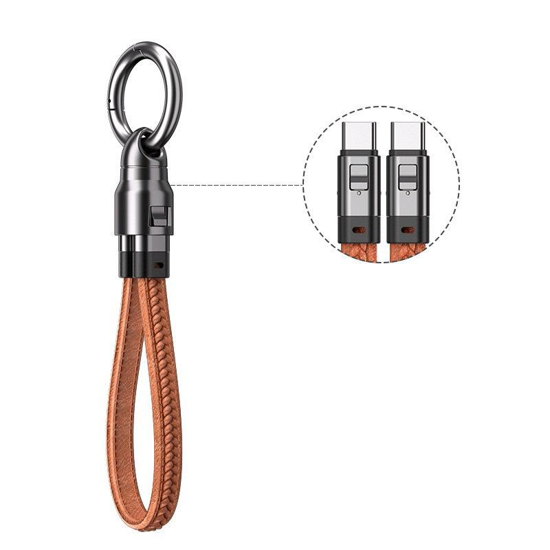 SIKAI Дизайн брелока 240 Вт PD 3.0 Type-C до Type-C Кабель для швидкої зарядки та передачі даних для ноутбука/планшета/телефона