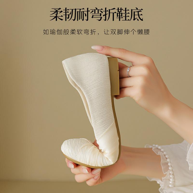 Augustine Shallow Mouth Single Shoes Women's 2025 New Summer Skirt Soft Sole Low Heel Mary Jane Ballet Flat Shoes
