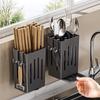 Wall-Mounted No-Drill Draining Chopstick & Spoon Holder