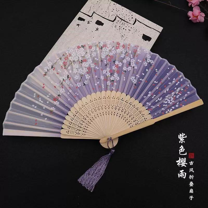 Folding Fan with Traditional Chinese Style for Opera, Chinese Style Hanfu, Women's Qipao, Dance, Children, Students, Summer Portable
