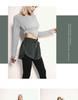 Breathable Sweat-Absorbent Faux Two-Piece Fitness Leggings for Yoga and Running