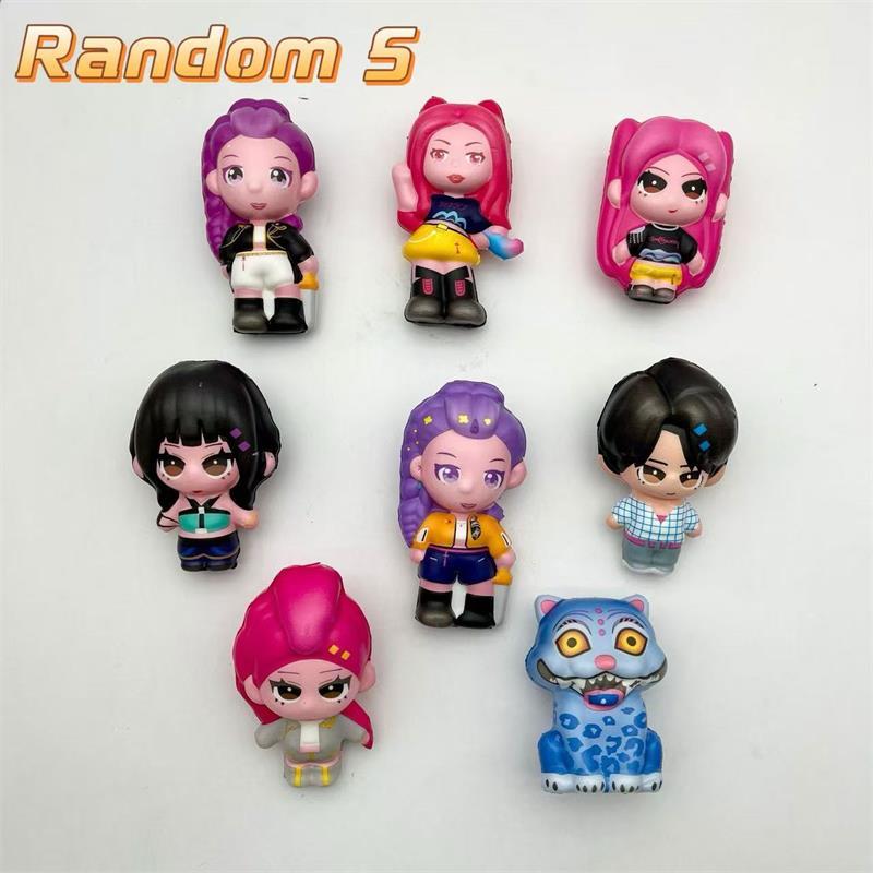 Random 1/3/5 Cute Kpop Demon Hunter Girl Group Pinch Squeeze Toy Stress Relief Toy Slow Rebound Toy Fun Figurines Ornaments Gift