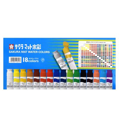 Sakura Crepas Paint Matt Aquarell Polytube 18 Farben Set MW18PR