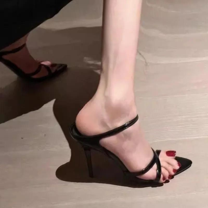 2025 Ladies Shoes Open Toe Women's Slippers Outside Party Sexy Pointed Toe New Plus Size Elegant Best Seller High Heels