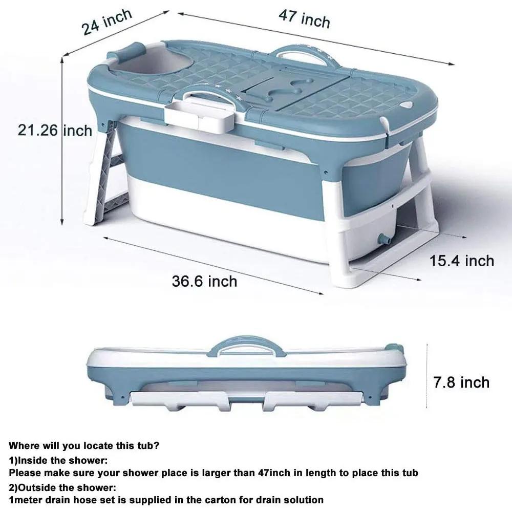 Freestanding Bathtub Toddler Children Twins Family Kids Plastic Silicone Luxury Large Bath Tub Portable Foldable Bathtub