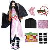 Demon Slayer Kamado Nezuko Cosplay Costumes Women Anime Kimetsu No Yaiba Halloween Outfit with Accessories