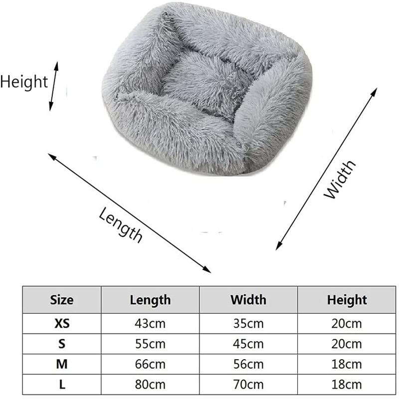 Luxury Dog Bed Square Dog Beds Long Plush Dog Mat Beds for Small Medium Large Dogs Supplies Pet Dog Calming Bed Washable Kennel