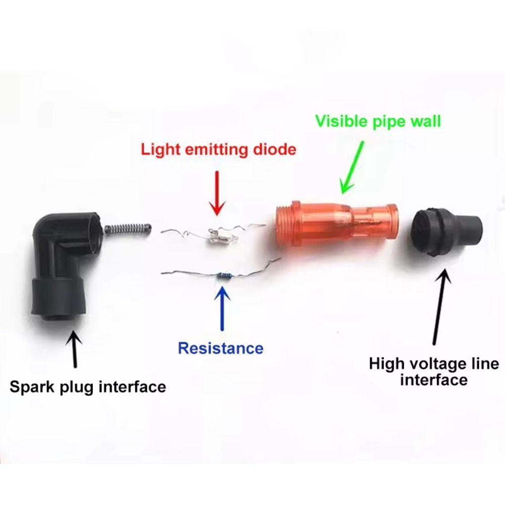 3Pcs 90Degree Motorcycle Flash Spark Plug Cap Universall Spark Plug Cover  For Moto