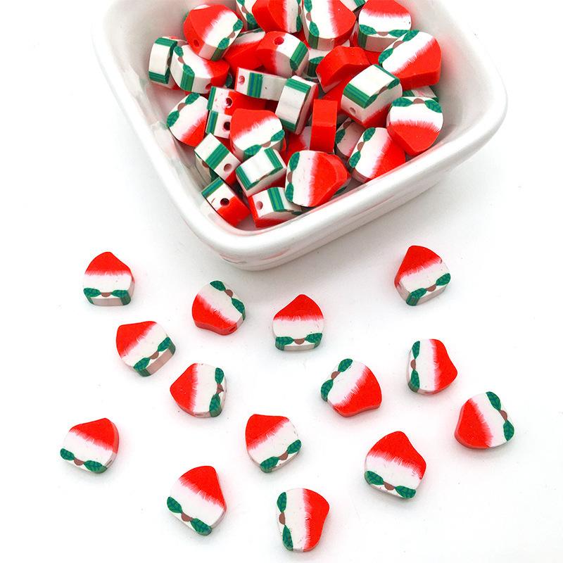 Diy Soft Pottery Bead Separation Mixed Color Fruit Cartoon English Letters Perforated Loose Beads, Sliced Bracelet Material