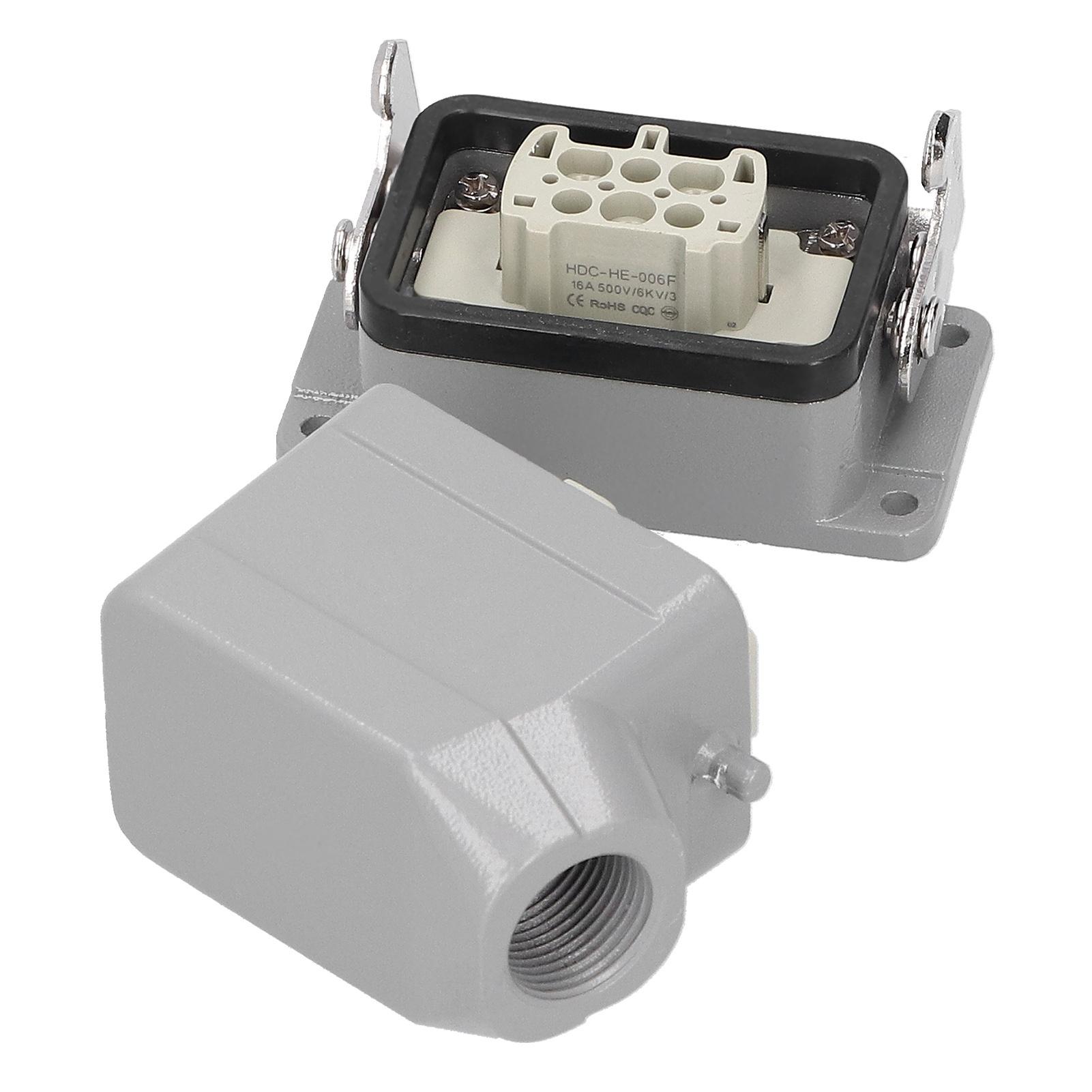 

Heavy Duty Connector Industrial Aviation Plug 6 Core Sided Out Medium Low Voltage Equipment