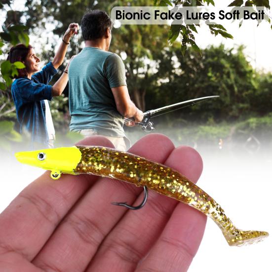 

11 см / 19 г Мягкая приманка Имитация Джиг Головка T Хвост Острый Одиночный крючок Предотвращение побега Универсальная искусственная приманка для рыбалки на открытом воздухе