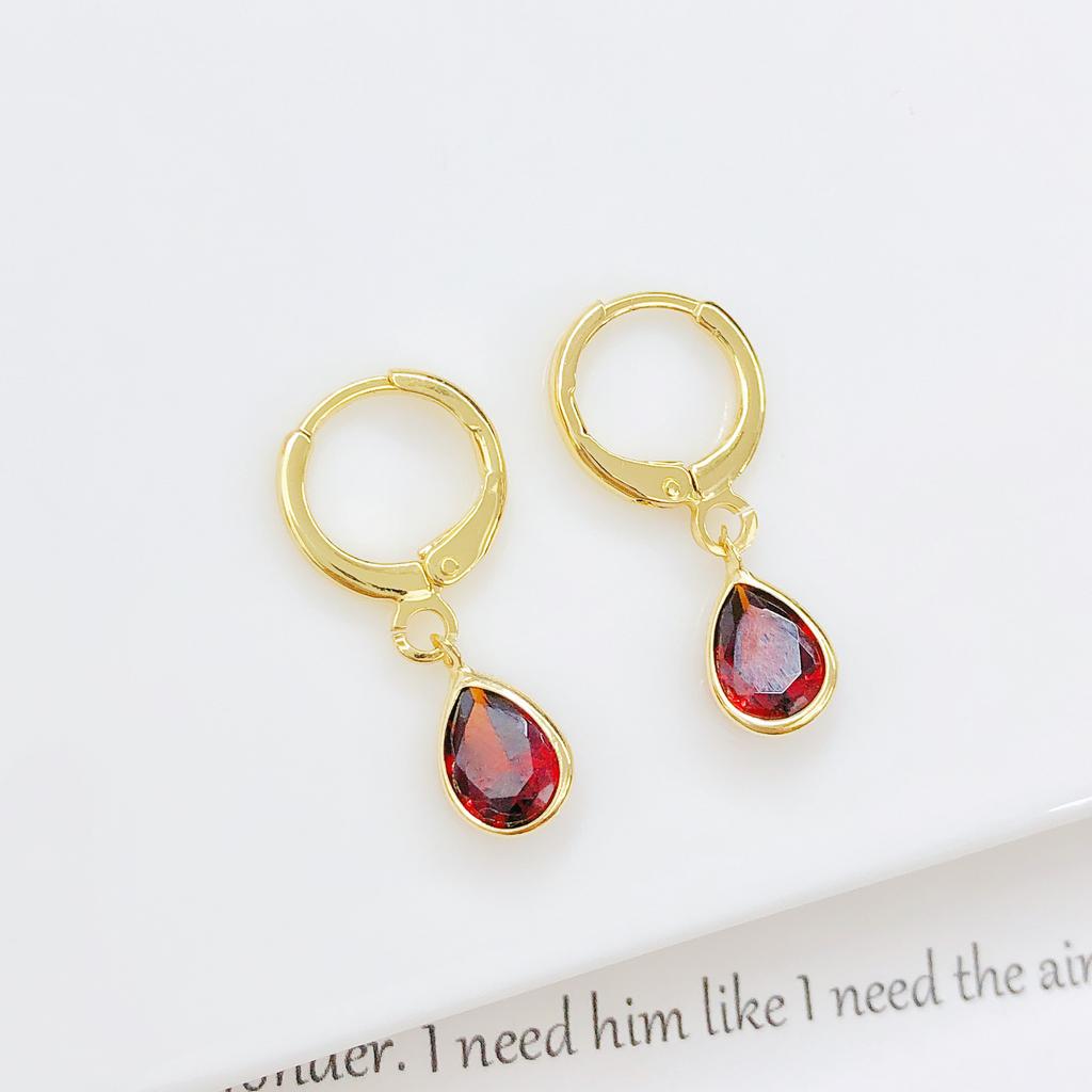 Vintage Stainless Steel Gold Plated Zircon Huggie Hoop Earrings for Women Small Water Drop Earrings Punk Unisex Rock Jewelry