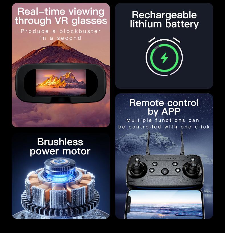 2025 New H21 VR FPV Drone 8K HD Professional 90° ESC Camera 5G WIFI GPS Brushless Motor Optical Flow Hovers Quadcopter Gifts Toy