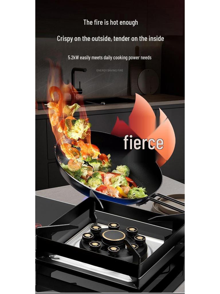 Weili Double Burner Gas Stove: Built-in/Portable, Natural Gas & LPG Compatible, High-Power Nine-Chamber Cooktop.