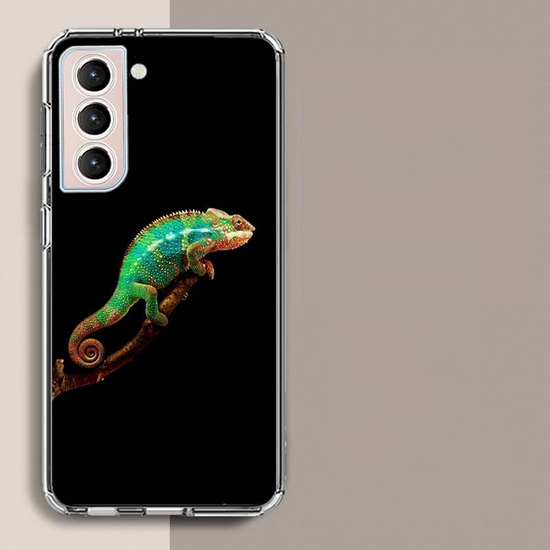 

Chameleon Funny Wildlife Phone Case For Samsung Galaxy S25 Edge S24 S23 FE S21 S20 S10 Plus S22 S26 Ultra Cover Clear Cases TPU Samsung S26 5G