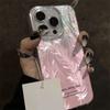 Pink Aurora Feather Suitable for iPhone17promax Apple 16 Laser Phone Case 14/13 Large Hole 15