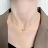 3Pcs Stainless Steel Delicate Golden Colour Fashion Bow Neckle Bracelet Earrings Titanium Jewelry Set Bow Pendant Accessory
