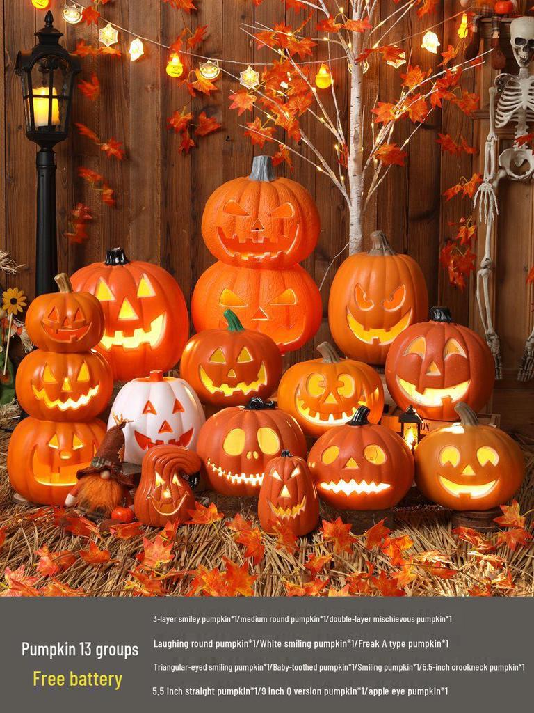 Luminous Halloween Pumpkin Lantern Decoration - Large Outdoor Display for Shopping Malls and Events