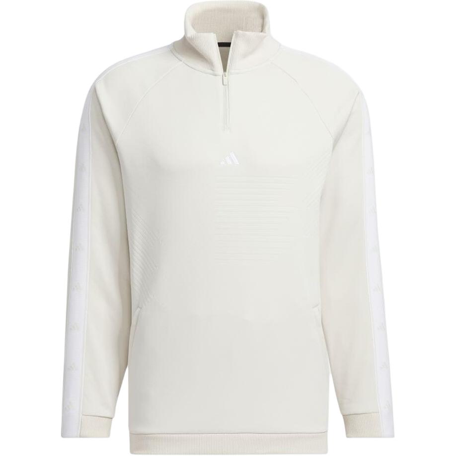adidas Performance Men s Off-White Half-Zip Stand Collar Knit Sweatshirt IM7248 XL