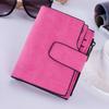Korean Retro Buckle Women’s Multi-Card Zipper Wallet - Frosted Short Coin Purse