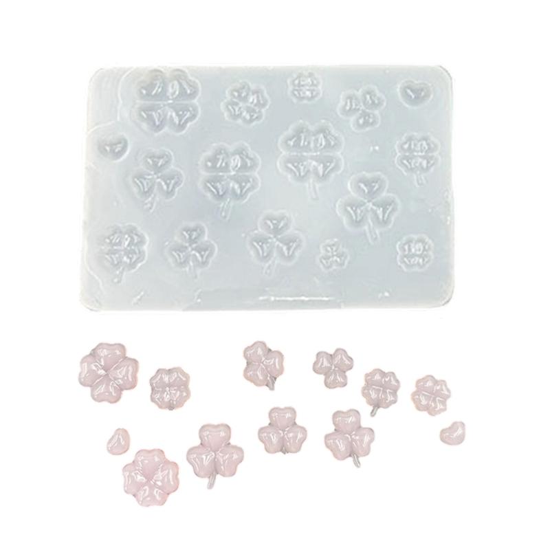 Reflective Effect 4 Leaf Grass Pendant Ornament Silicone Mold For Epoxy Resin DIY Crafting Jewelry Making Supplies