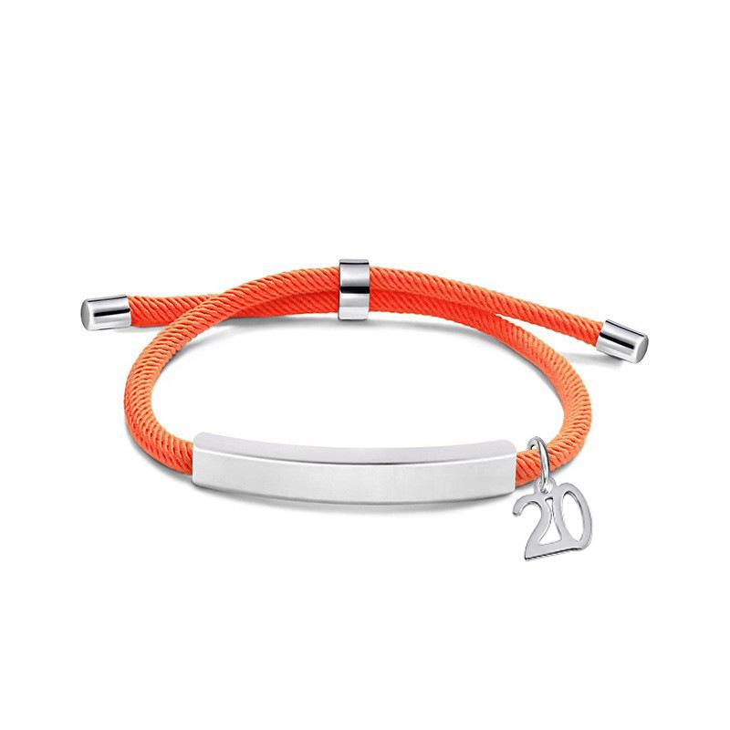 Multi-color Engravable Stainless Steel Bracelet with Number 16 Charm