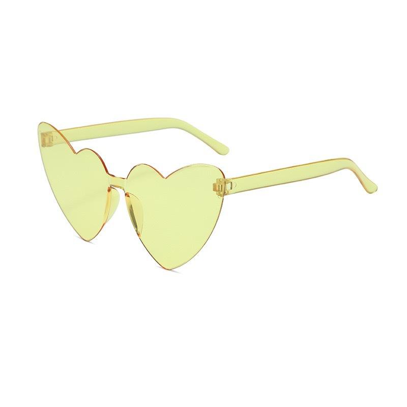

Irregular Jelly Rimless Heart Sunglasses, Peach Heart Sunglasses, Love Glasses світло-жовтого кольору