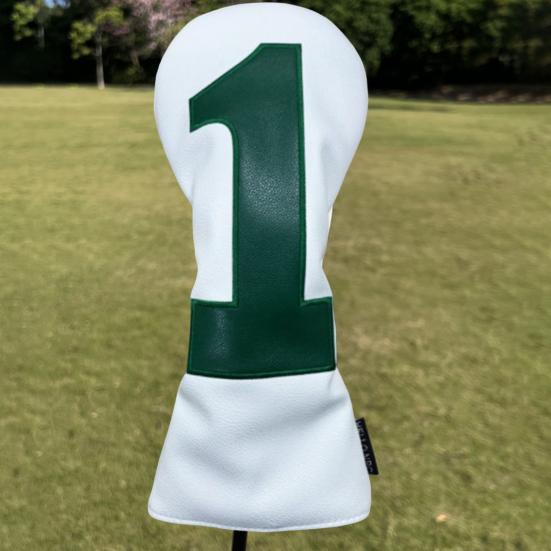 Faux Leather Golf Club Head Cover for Drivers Fairway Woods Hybrids No.1/3/5/U Headcover Soft Velvet Green Putter Head Protector