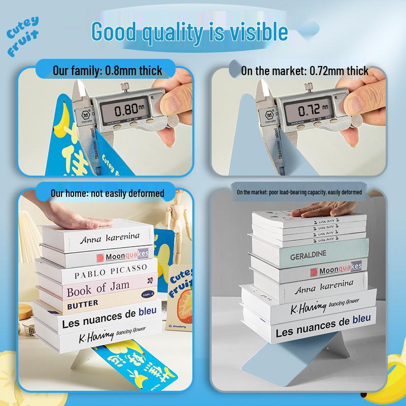 Cute Metal Bookends for Students - Book Clips & Desktop Storage Supports