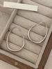 1pair Simple U-Shaped Hoop Earrings For Women Elliptical Large Earrings, Women's Minimalist Earrings, Personalized