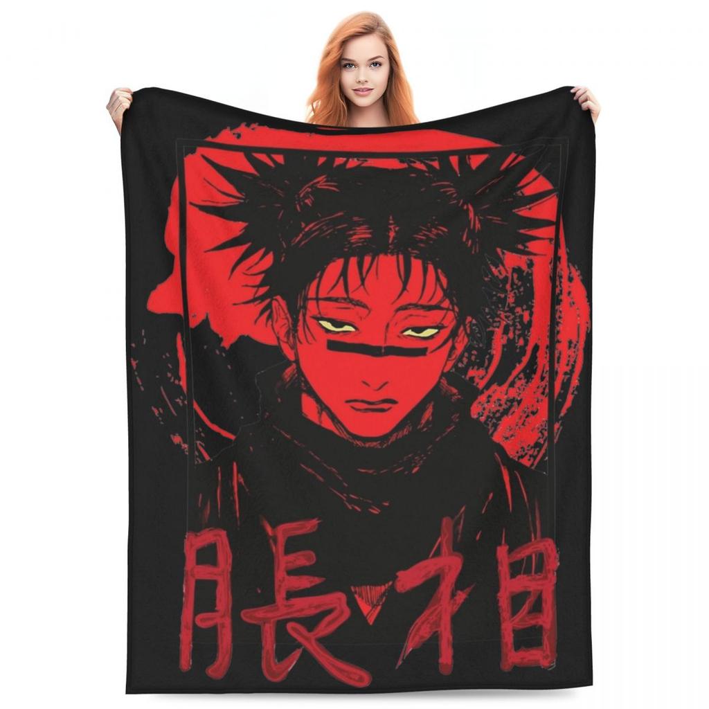 Gemütliche Choso JJk Manga Jujutsu Kaisen Decke Merch Bettwäsche Dekorative Rote Blutdecke Überwurf Ultra-Weiches Flanell für das Büro