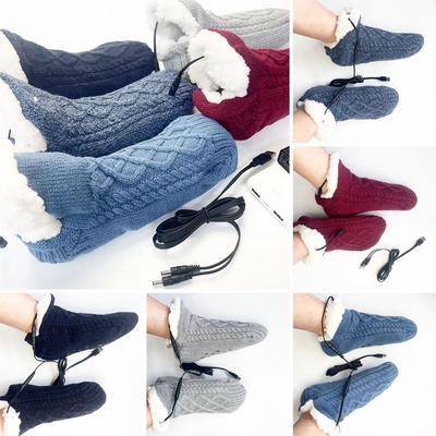 5V Winter Elektrische Warme Socken Dicke Plüsch Elektrisch Beheizte Socken Weiche USB Beheizte Socken Zuhause
