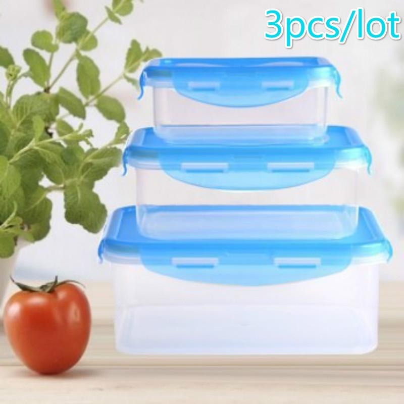 

3 шт./лот кухонный контейнер соус еда коробка свежие фрукты закуски хранение здоровый пластиковый ящик ланч-бокс