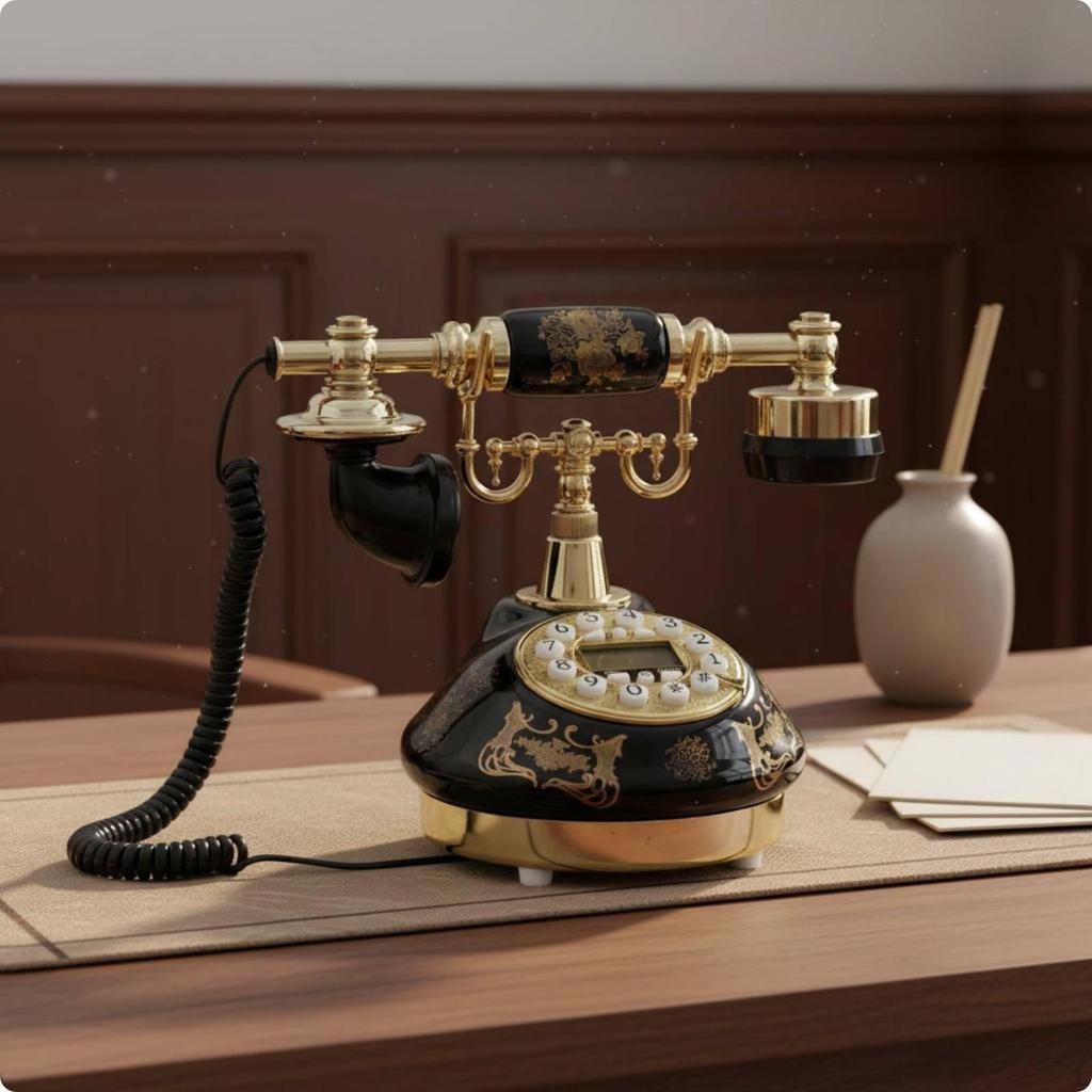 Ceramic Telephone Redial Function Retro Landline Phone Caller ID for Hotel
