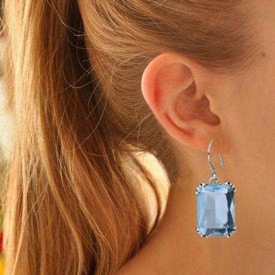 

Elegant Big Rhinestone Inlaid Women Dangle Hook Earrings Jewelry Gift