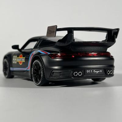 1:32 Porsche 911 Targa 4S Martini Racing Edition Sports Car Alloy Diecast Model Car High Simulation Ornament Decorations Present