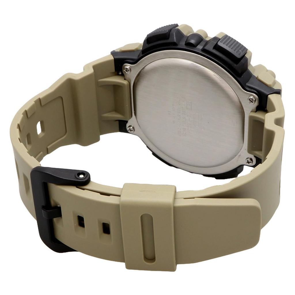 Casio Digital Men's Watch WS-1500H-5BV with Fishing Data & Moon Data Display, Black Inverted LCD, Khaki, Overseas Model [Parallel Import]