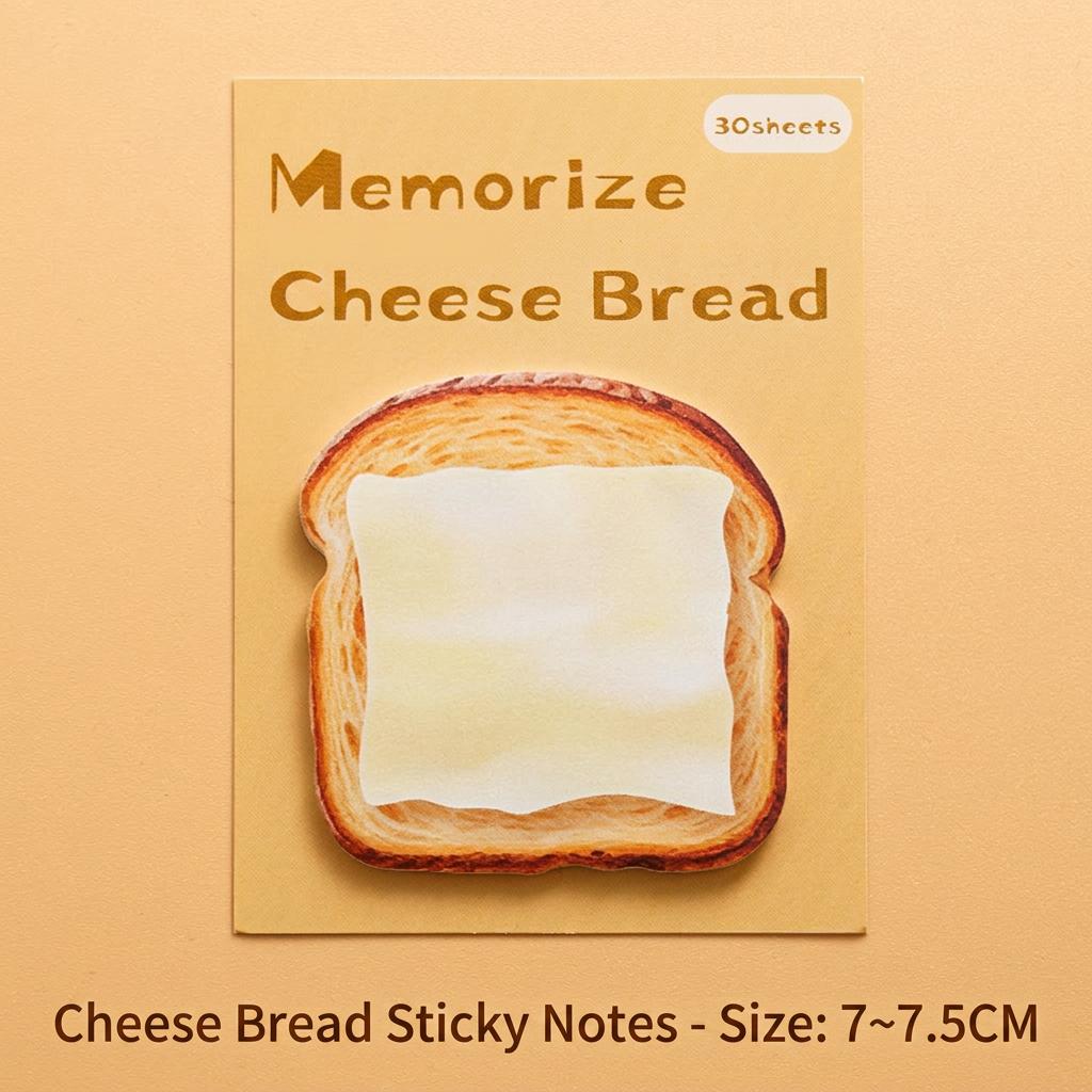 Bread Themed Memo Pad Self-Adhesive Decorative Memo Pad Bread Memo Pad Cute For Daily Reminder Fridge Message Note Marking