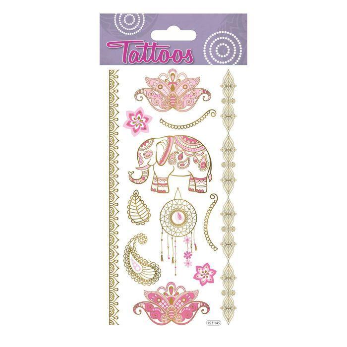 Tatouages temporaires - Inde - Motifs Henné - Dorures