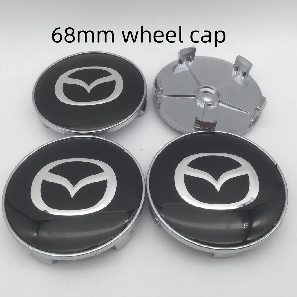 2025 Hot 4pcs 3D for Mazda 56mm 60mm 68mm Car emblem Wheel hub Center Cap Badge covers sticker Decal styling auto Accessories